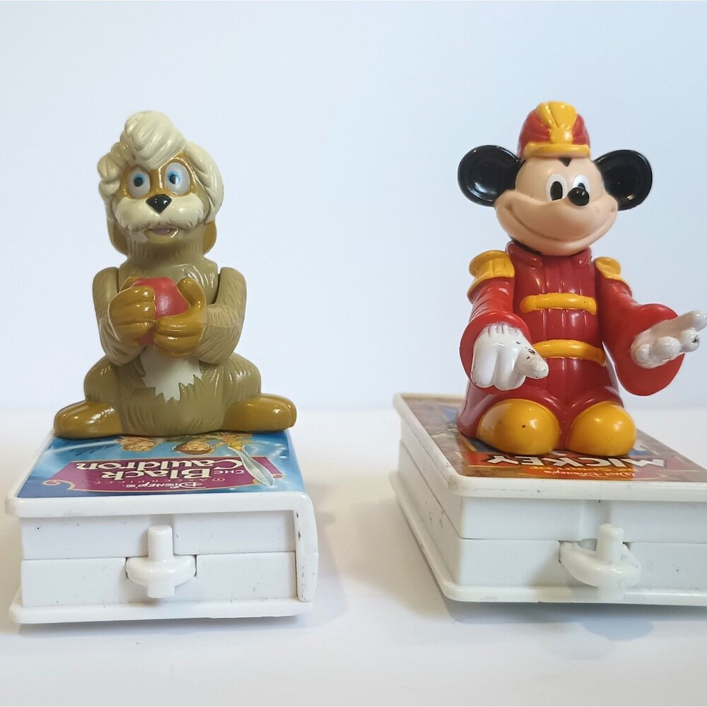 Vintage Lot (2) The Black Cauldron The Spirit Of Mickey VHS Happy Meal Train Toy